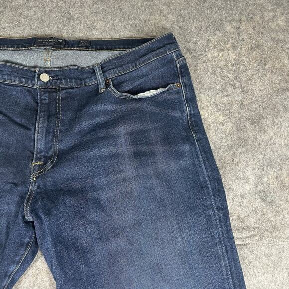 Lucky Brand Jeans Mens 40X30 Medium Wash Blue Denim 363 Vintage Straight Stretch - Picture 2 of 11